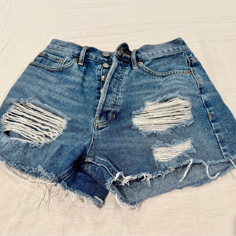 PacSun Blue Distressed Jean Shorts